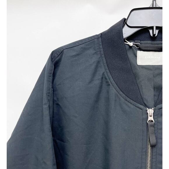 Everlane Womens Cotton Bomber Jacket XXS Black Oversized Zip Front NWT - Picture 5 of 9